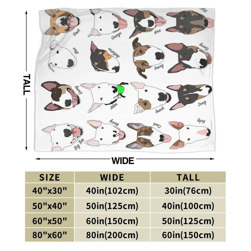 Glasgow Bull Terrier Club Blanket Soft Warm Flannel Throw Blanket Cover for Bed Living Room Picnic Travel Home Couch