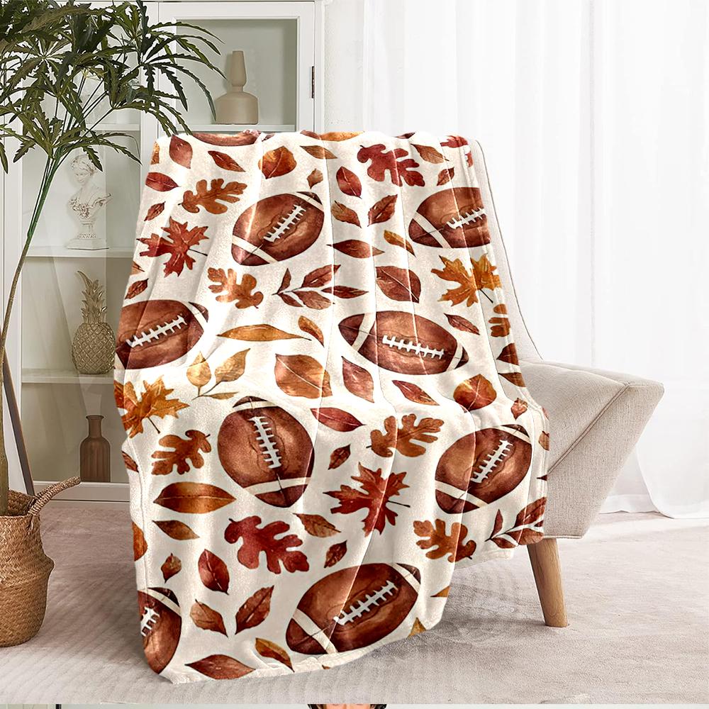 American Football Theme Printed Blanket - Perfect for Couch, Bed, Travel & Outdoor Use | Machine Washable, Cozy & Durable.