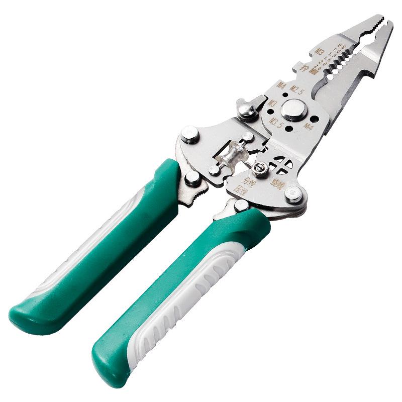 Multifunctional Folding Wire Stripper & Crimping Pliers - Industrial Grade for Wire Insulation Stripping & Screw Tightening