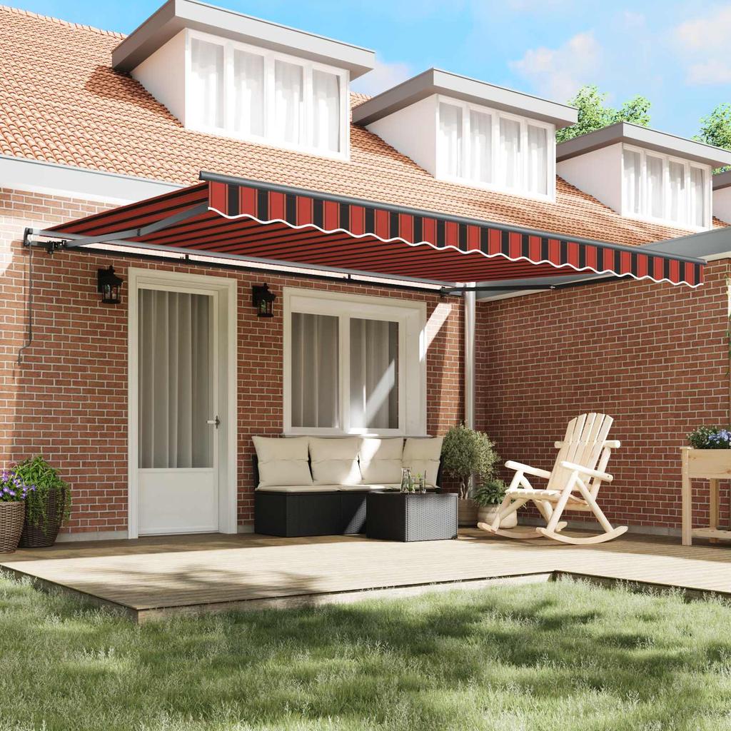 Retractable Awning Orange and Brown 450 X 350 Cm