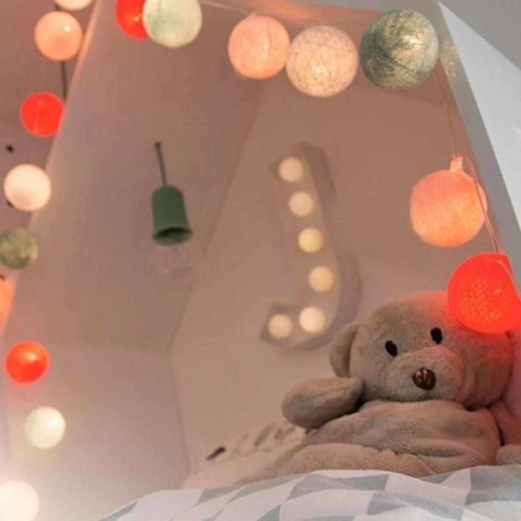 New 20 LEDs USB Powered Cotton Ball Fairy String Lights Holiday Wedding Party Patio Bedroom Christmas Decorations Lighting Navid