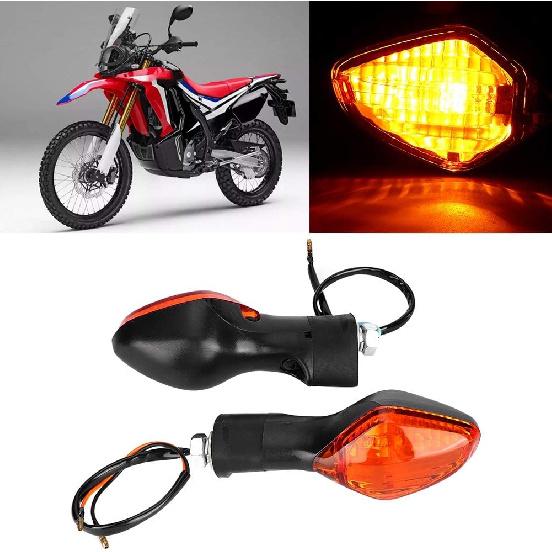 Turn Indicator Lamp, 1 Pair Turn Indicator Lamp Fit for CRF250L Motorcycle Modified Accessories (Black and Yellow)
