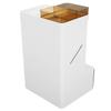 Makeup Brush Holder with Drawer Desktop Stationery Supplies Storage Box for Office School Vanity White and Dark Brown