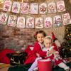 Merry Christmas Banner Vintage Christmas Banner-Merry Fireplace Banner Garland Retro Santa For Home Fireplace Indoor Home Party