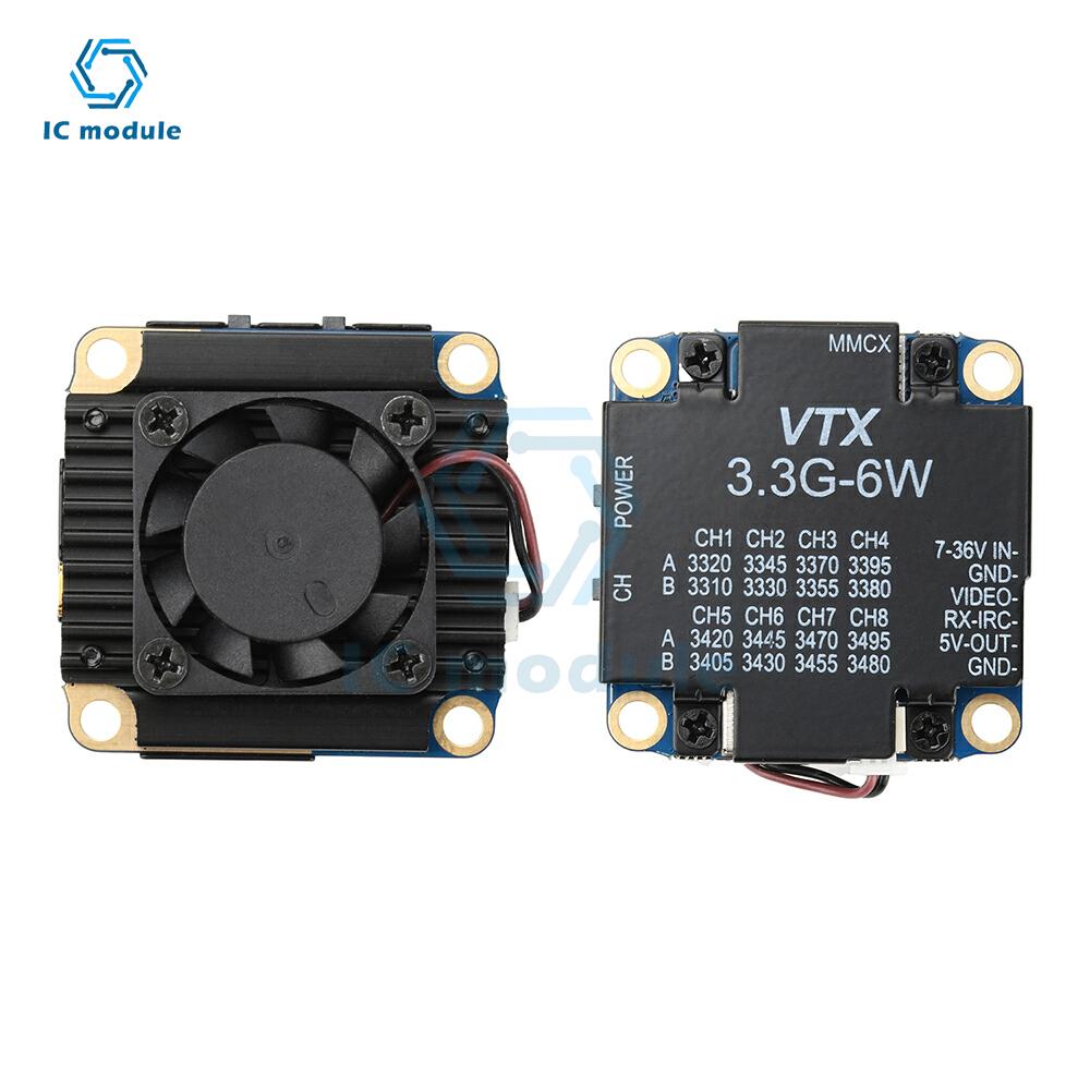 3.3GHz 4W FPV Video Transmitter VTX/VRX Analog Mapping Module Wireless Audio/Video Transmitter and Receiver for FPV RC Racing