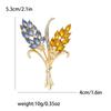 Trendy Rhinestone Wheat Ear Brooches for Women Ukrainian Wheats Pins Enamel Plant Badges Office Party Friend Gifts Accessories