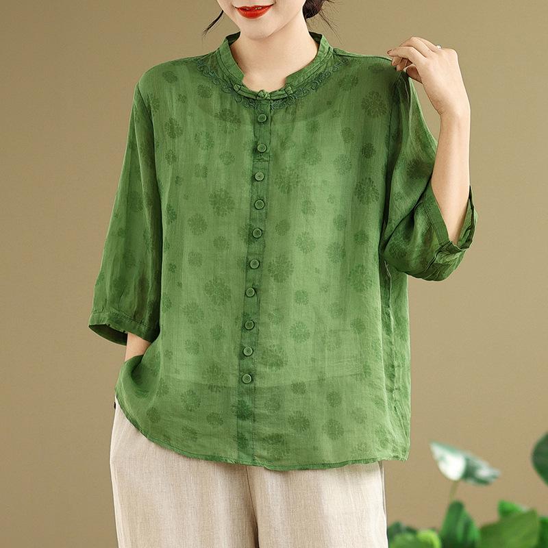 

2025 Korean Plus Size Retro Print Cotton-Linen Two-Piece Summer Set for Women 3XL