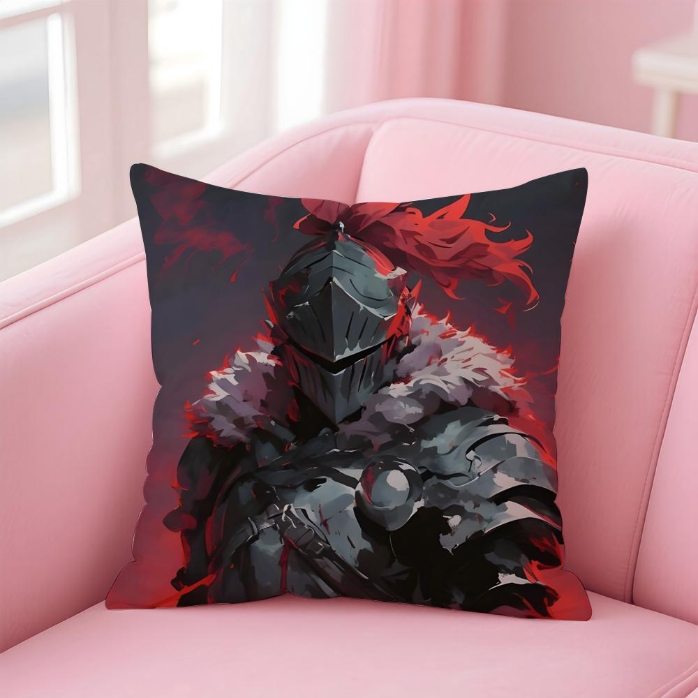 Handsome Anime Goblin SlayerCartoon Cushion Cover Pillow Case Soft Skin Friendly Fabric  Concealed Zipper