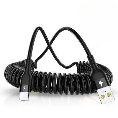 5A Federzug Teleskopisches Schnelllade-USB-Typ-C-Kabel für Samsung Huawei Xiaomi Android-Handyzubehör Auto-USB-Datenkabel