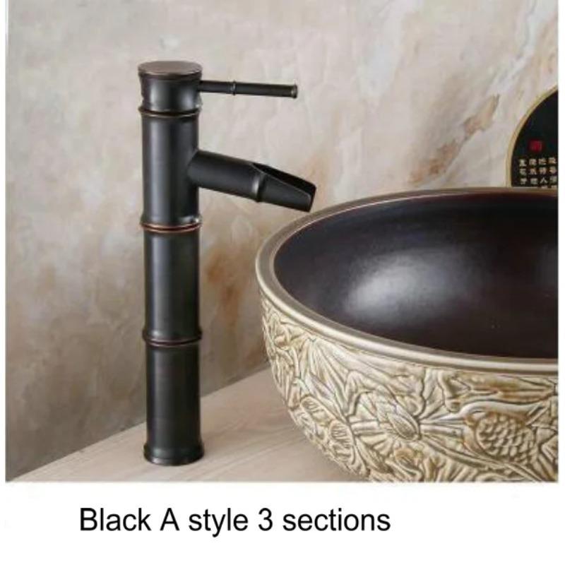 Antique Brass Bronze Black Finish Bathroom Basin Hot&Cold Mixer Tap High Quality Waterfall Faucet