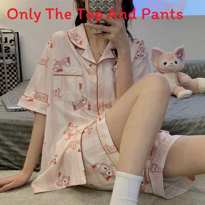 Summer Ice Silk Sleepwear Set With Short Sleeves And Shorts For Comfortable Home Wear