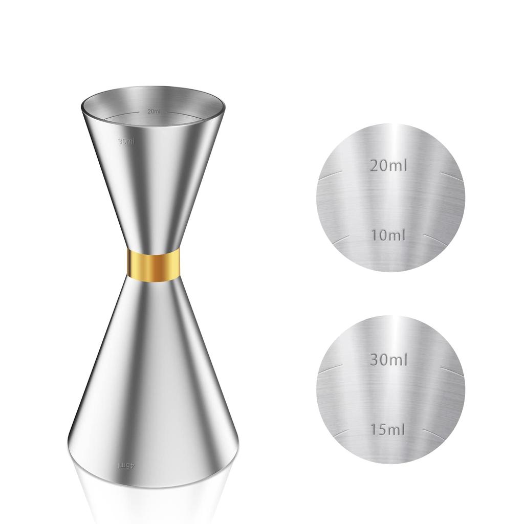 YOUSHY Jigger Cup with Measurement Markings, Cocktail Measuring Cup, Whiskey Measuring Cup, Stainless Steel, Bartender Essential Tool