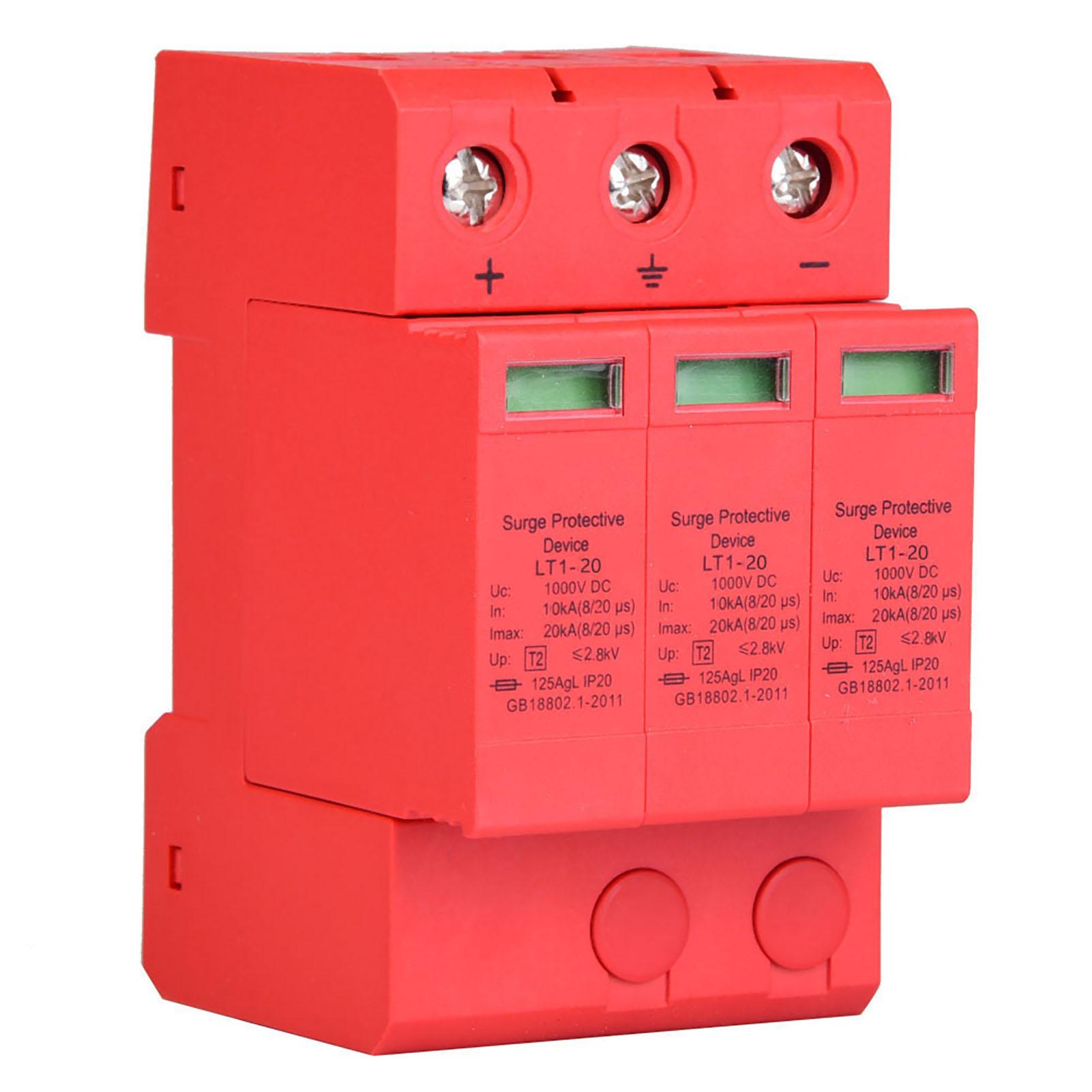 

3P 3.0KV DC Power Surge Protector Arrester Device for Lightning Protection (3P20KA)