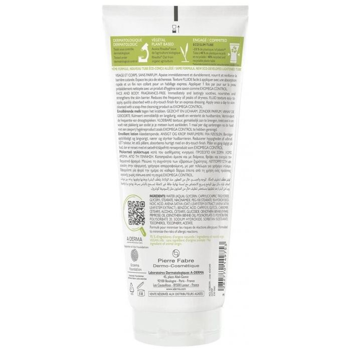 A-DERMA - Exomega Control Lait anti-grattage émollient 200 ml