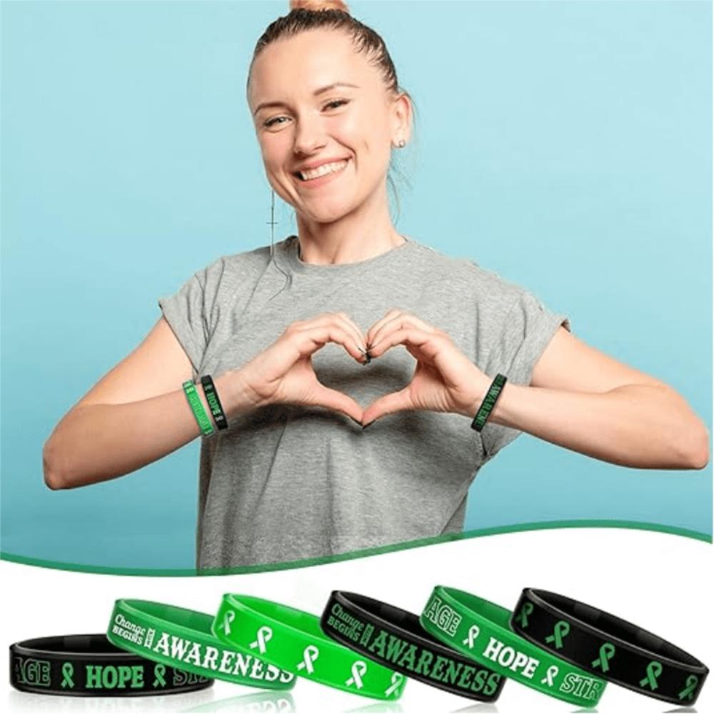 6/8PCS Hope Rubber Bracelet Silicone Silicone Wristband Breast Cancer Awareness Bracelets  Unisex