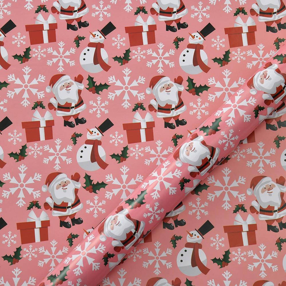 Fashion 50x70cm Packaging Paper Snowman/Santa Claus DIY Christmas Decoration Colorful Craft Wrapping Paper Sheets Roll Gift