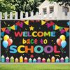 QZBBJ207-218 Classroom Welcome Banner Back To School Decorations - Motivational Background Banner for  Bulletin Board Wall Decor