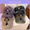 Cross Decoration Fashionable Dyeing Pattern Women Summer Casual Baseball Cap