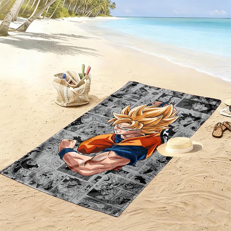 Dragon Ball Super Power beach towel Outdoor camping Beach towel for vacation photos quickdrying swim towel Outdoor pool towel Absorbent bath towel