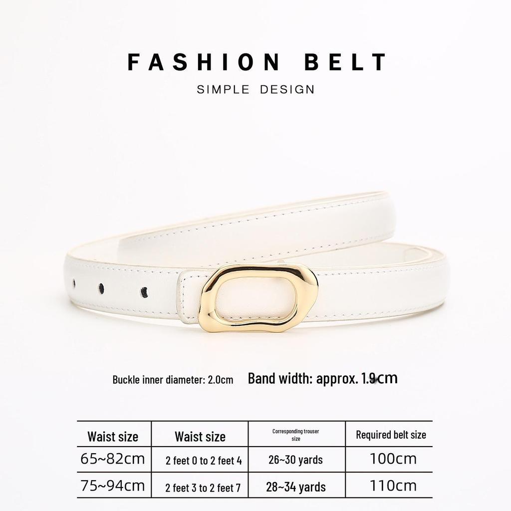 Genuine Leather Women's Fashion Belt - Versatile Waistband for Casual or Commuting Styles