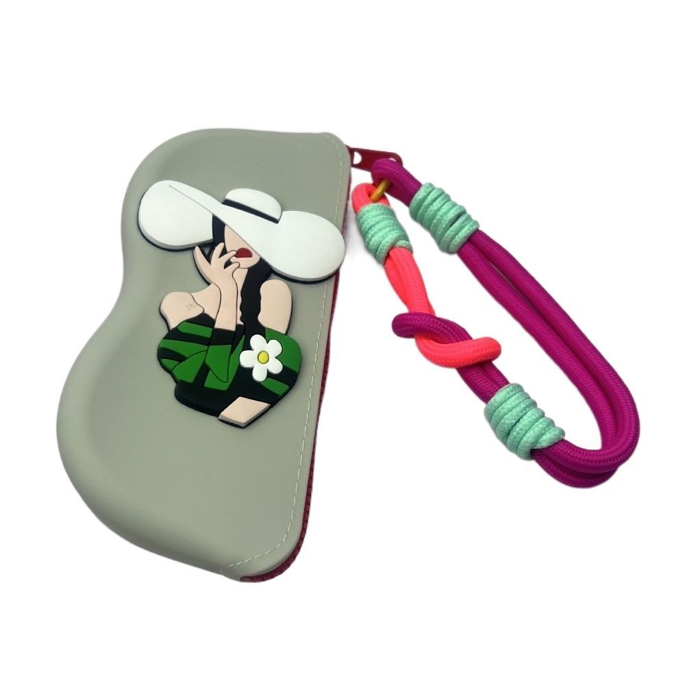 

Dustproof Silicone Glasses Bag Multifunctional Small Items Bag Silicone Eyeglasses Case Travel сірий