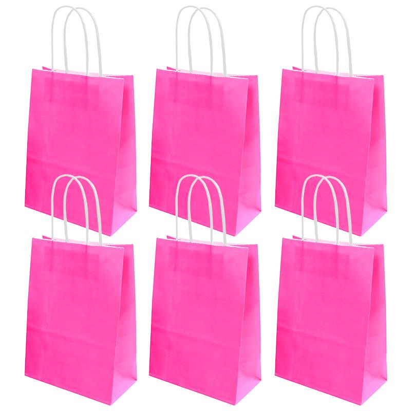 Colorful Paper Bag with Handle Pink Rosered Available Gift Packaging for Birthday Wedding Festival Party Storage Goodie Bags ZYF