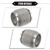 Car Exhaust Flexible Pipe, 76x102mm 2.99"x4.02" Exhaust Flex Connector Pipes Bellows Universal for Car Durable Stainless Steel Silver Tone