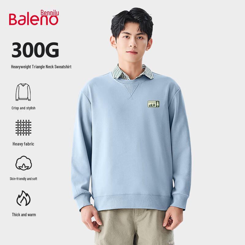 Baleno Herren Oversized Schweres Rundhals-Sweatshirt