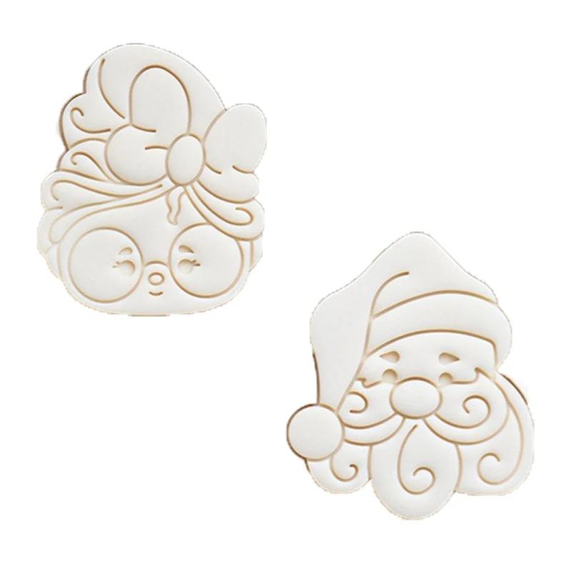 Christmas Cookie Cutters Santa Claus Shaped Baking Molds Xmas Biscuit Embossing Mould Kitchen DIY Cake Dessert Decor Accessories