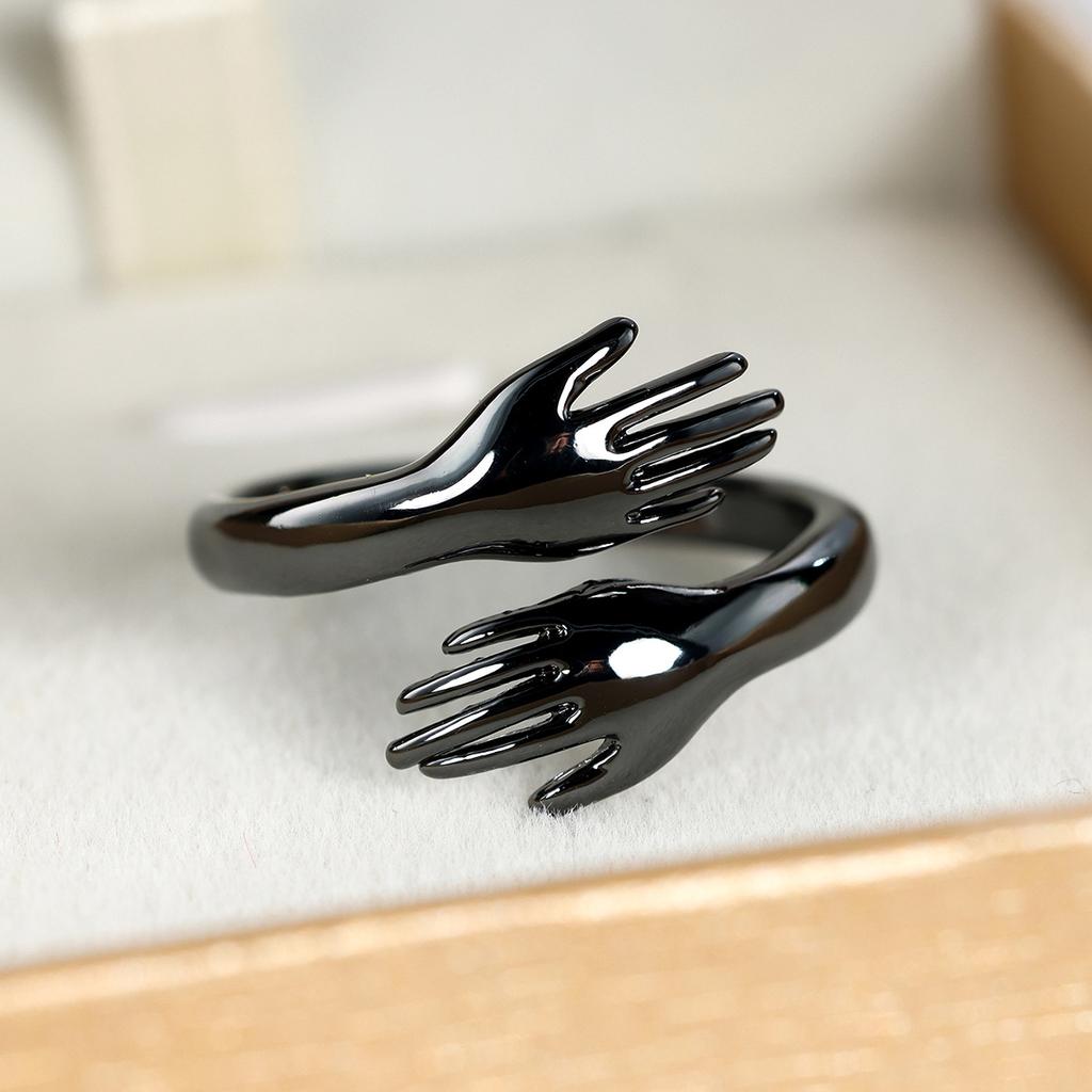 Prsten pro pár Love Hands Embrace, Jednoduchý otevírací prsten Embrace