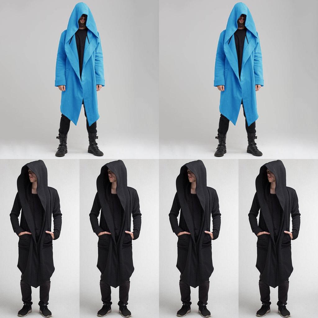Men's Autumn Oversize Coat Long Sleeve Hooded Cloak Jacket Casual Solid Cardigan For Ultimate Comfort And Style