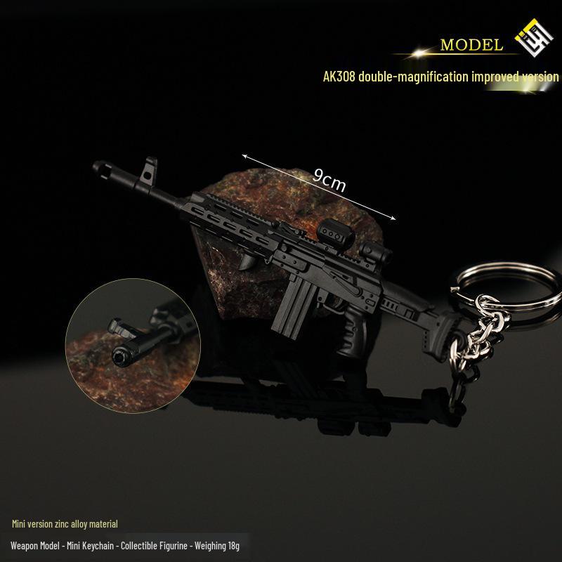 PUBG Chicken Dinner Mini Legierung Schlüsselanhänger: RPG, Raketenwerfer, Desert Eagle, Revolver, SVD, Beretta Waffenanhänger.