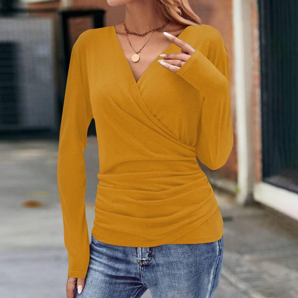 Women's Fashionable Daily Loose Fitting Casual Fashion Pleated V-neck Top Paired With Short Sleeves Of Pants And Skirt
