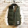Men's Autumn and Winter Semi High Collar Cotton Vest Male Solid Color Large Size Sleeveless Zipper Cotton Coats