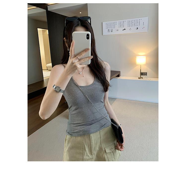 Sleeveless Top with Built-In Chest Pads & Straps, Women's 2026 Spring/Summer Hot Girl Style