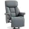 Recliner Armchair, Reclining Function, Leather Look, Footrest, Up To 120 Kg, 78 X 80 X 109 Cm, Grey