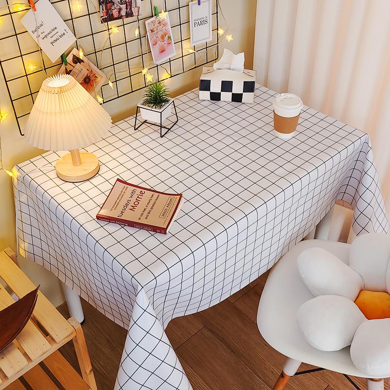 Mantel de PVC Impermeable y a Prueba de Aceite Estilo Nórdico - Rectangular, Diseño Artístico, Fácil de Limpiar, Mantel para Mesa de Comedor/Café