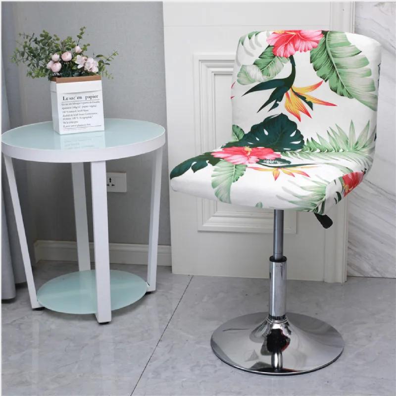 Bar Stool Chair Cover Low Back Chair Slipover Spandex Seat Case Elastic Rotating Lift Office Chair Cover Dining Seat Protector