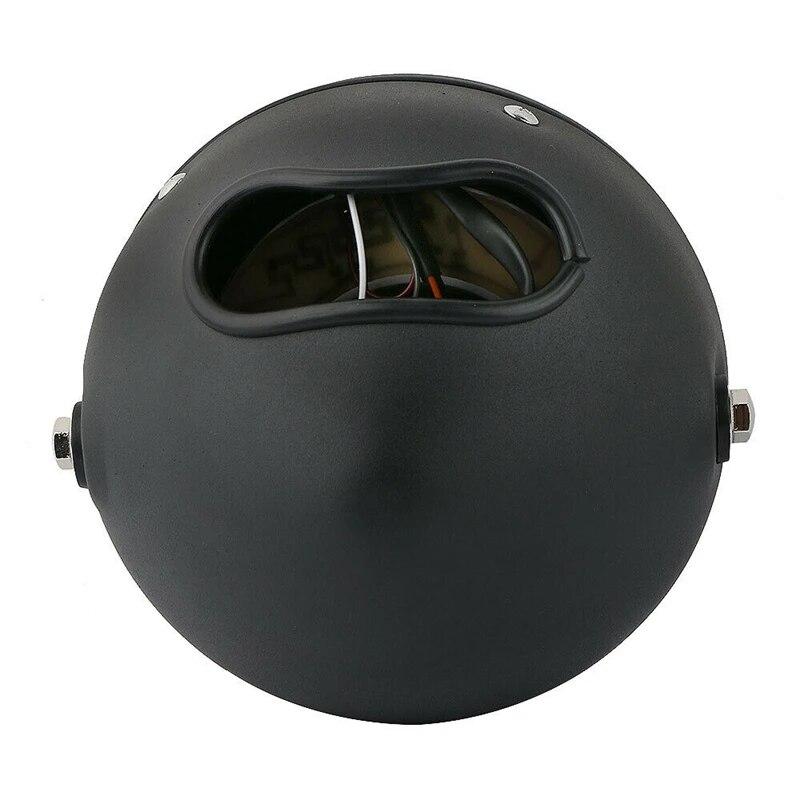 Motorrad Cafe Racer Bobber 6,5 Zoll LED-Scheinwerfer Spirale weiße Seitenhalterung