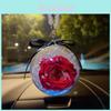 Creative 8cm Eternal Rose Flower Ball Car Pendant Decorative Acrylic Material Modern Style Various Colors Available Perfect Gift For Girls