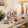 Top-grade British Vintage Rose Bone China Coffee cups set Porcelain Tea Sets Ceramic cups organizer tea party Six-piece Set