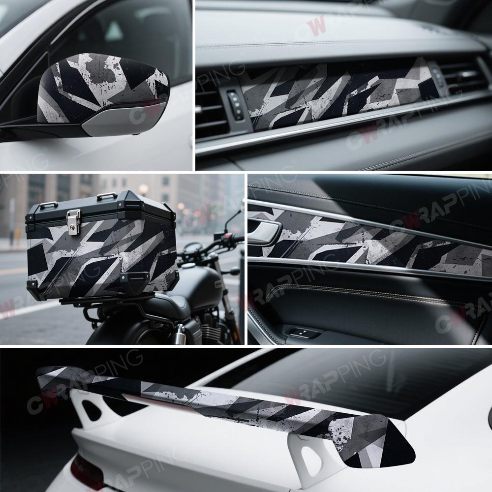 Self-Adhesive Geometric Camo Sticker for Motorcycle and Car Paint Modifications