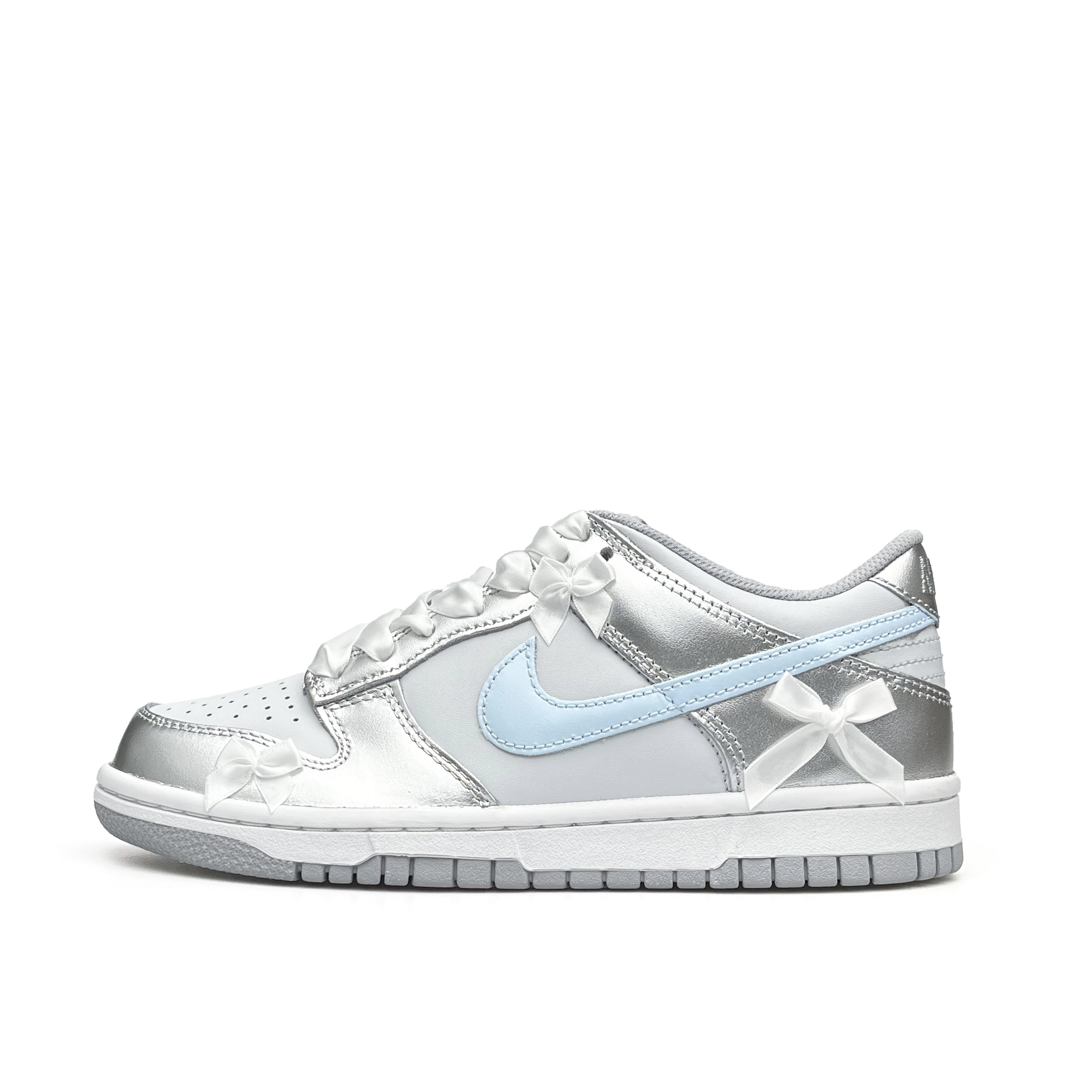 

Nike Dunk Silver Wing Iced Tea Abrasion Resistant Low top Skateboard Shoes Unisex White Silver Blue DH9765-001(Team920-) 35.5