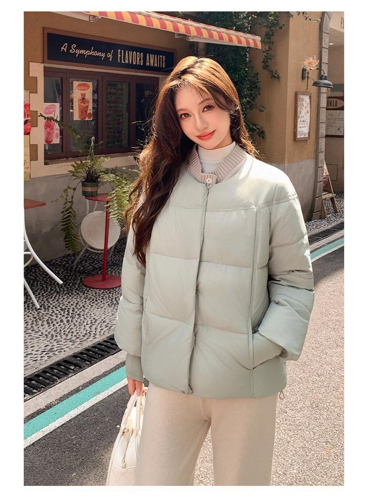 Fake Two-piece Knitted Stitching Down Cotton-padded Jacket for Women