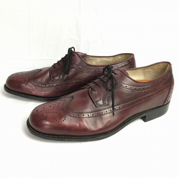 80s-90s Vintage Rare LORY PED Long Wingtip Business Shoes Burgundy Big Size 29.0-30.0(USED)