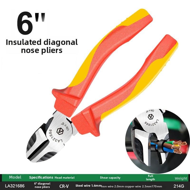 High Voltage Insulated Pliers Electrician Wire Cutters Insulated Pliers 1000V Insulation Cuts Wires Up To 2.0mm