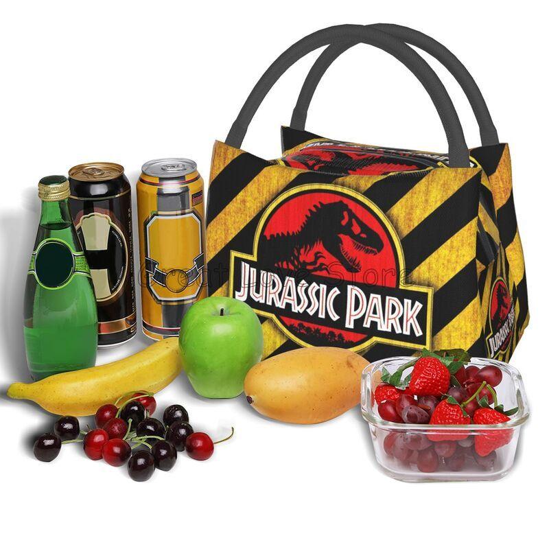 Jurassic Park Print Thermal Lunch Bag Unisex Portable Insulated Cooler Bento Tote Bag for Picnic Work Reusable Packed Lunch Box