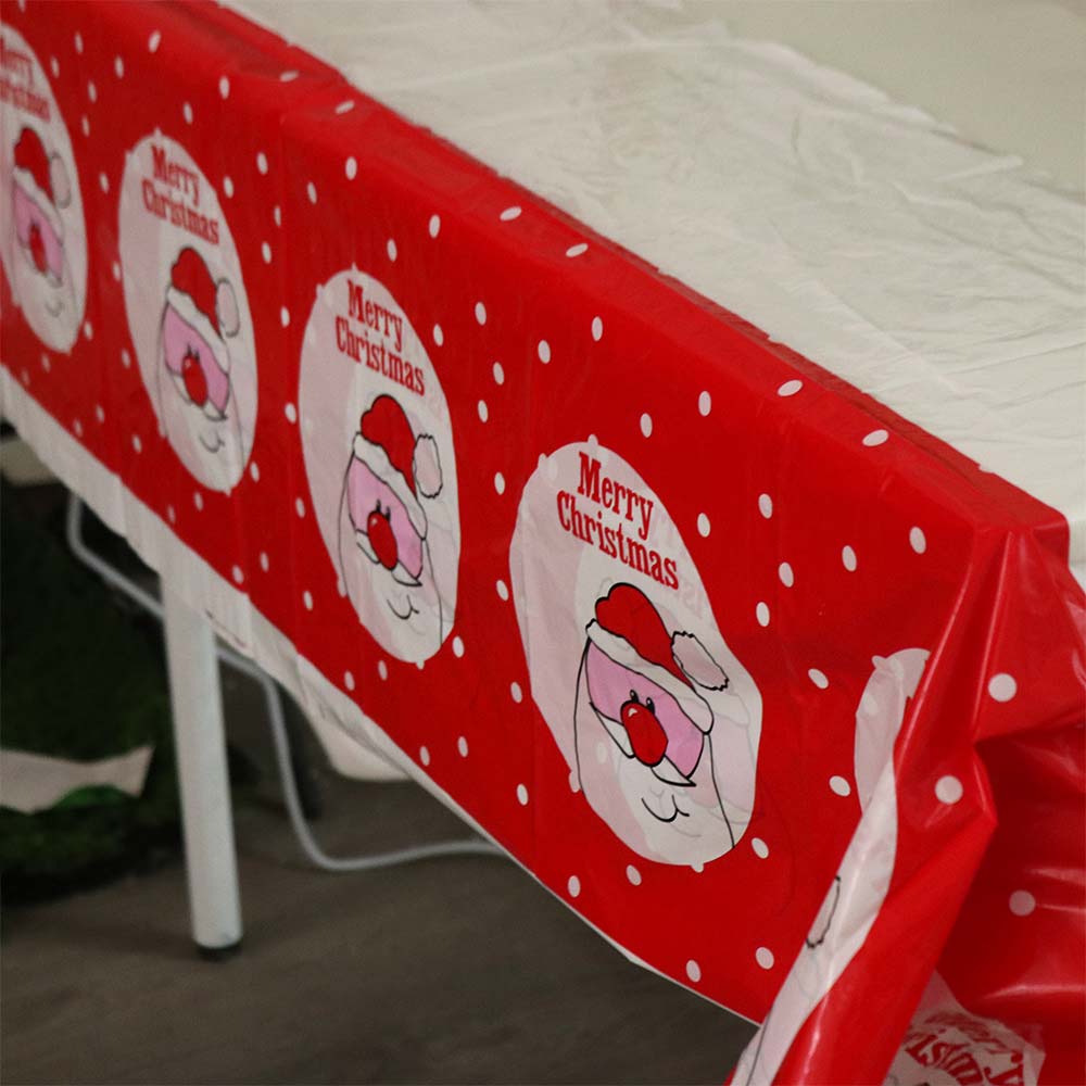 180x108cm Christmas Tablecloth Plastic Xmas Decoration Cute Christmas Table Cover  Party Decor