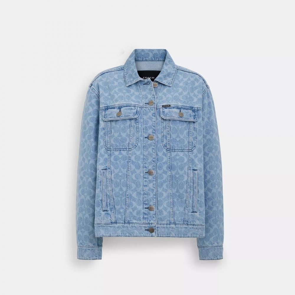 Coach Signature Denim Jacket Light Wash