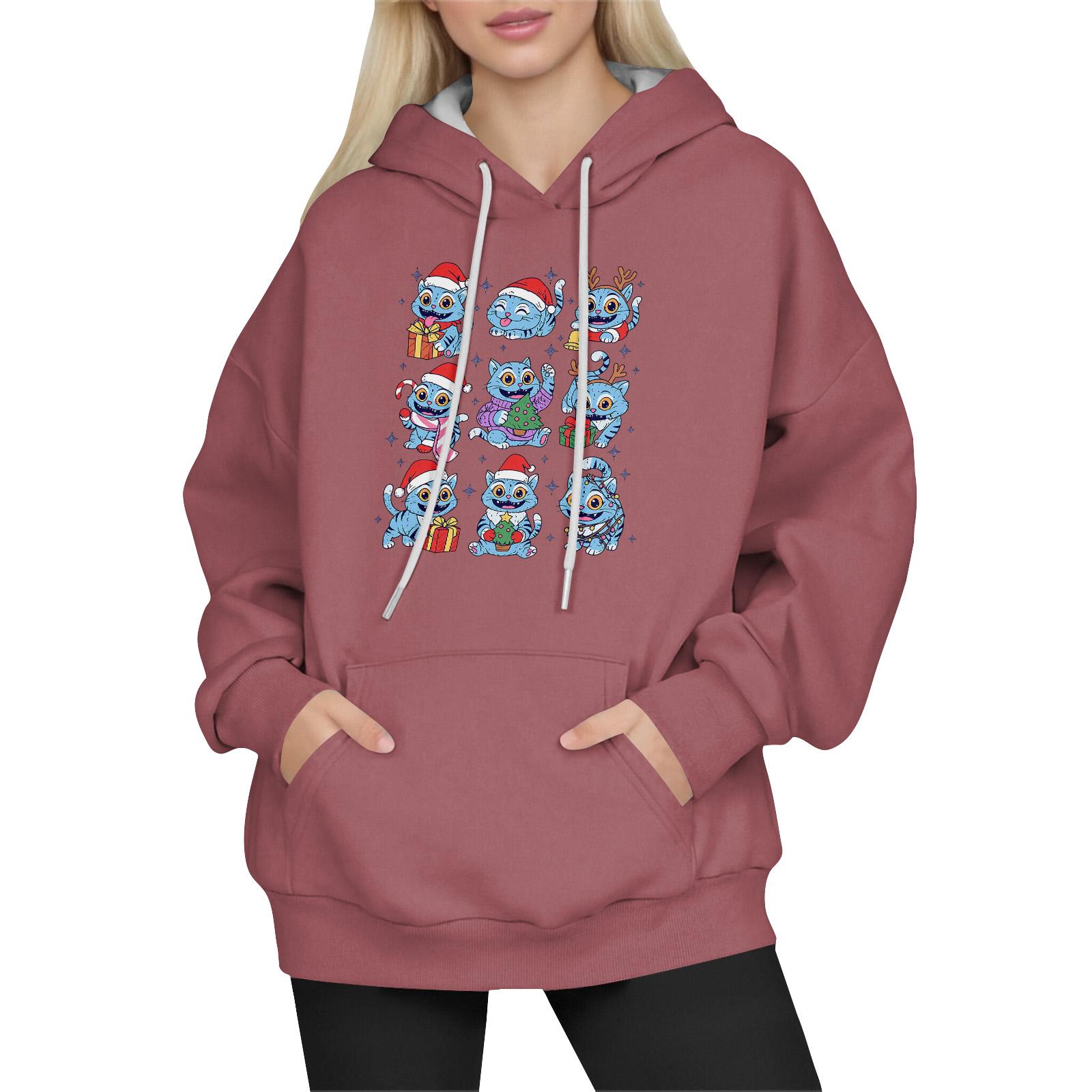 

Women s Fashion Long-Sleeve Pullover Hoodie with Fun Movie-Inspired Prints L